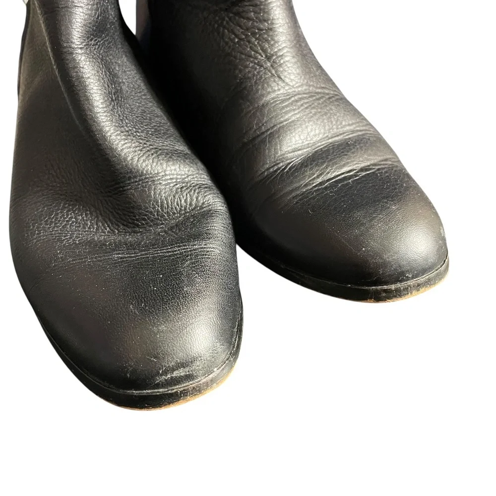 Genuine Leather Riding Boots 4 Louise et Cie Zaya Black Tall Round Toe Classic